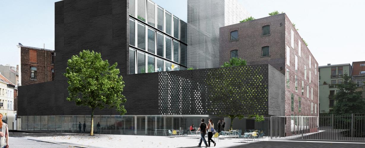 Campus Kanal van Erasmushogeschool Brussel met de lerarenopleidingen en Pedagogie van het jonge kind.