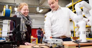 students working at FabLab