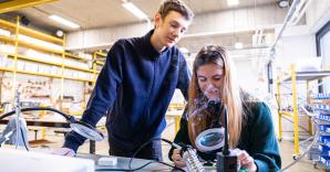 Students working at FabLab Brussels