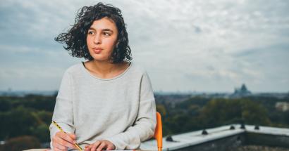 Een studente in Brussel. 
